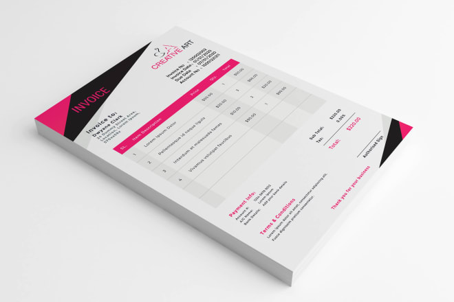 I will create corporate invoice and quotation ms word and excel format and stationery
