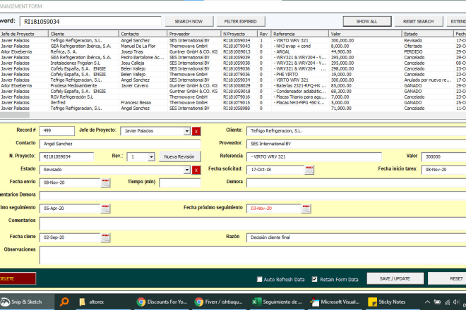 I will create excel macros forms application