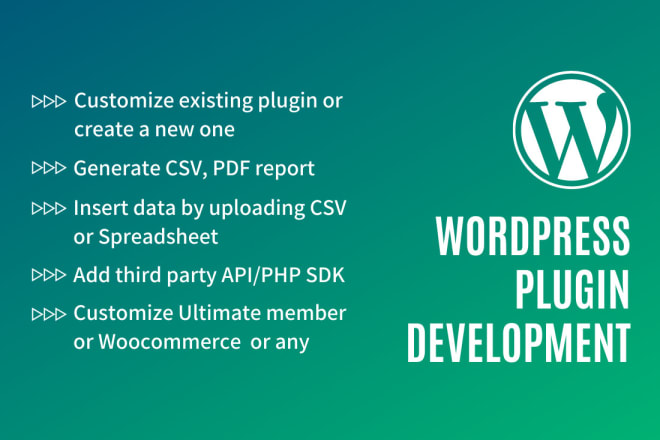 I will create or customize wordpress plugin