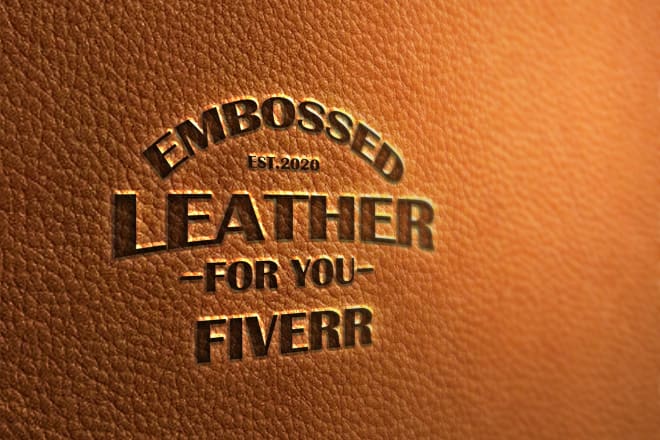 I will create solid leather banner and logo with embossed letters