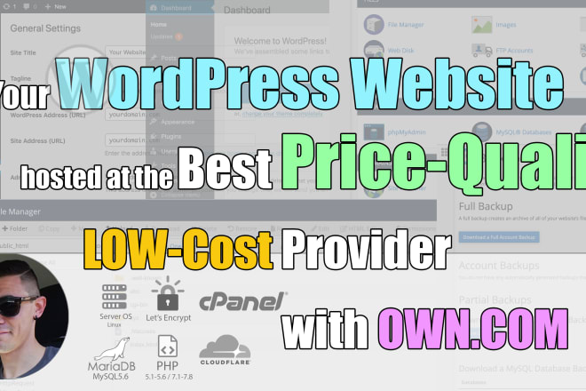 I will create your wordpress site with own com and proper webhost