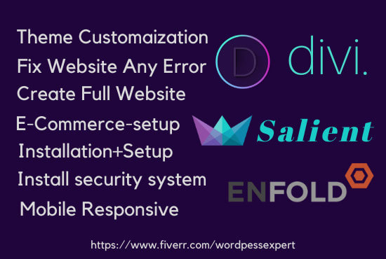 I will create,a website by divi theme, salient theme, enfold theme