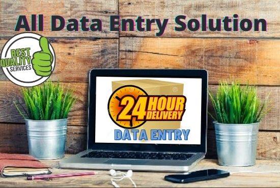 I will data entry, data conversion, web research, data analysis and scarping job