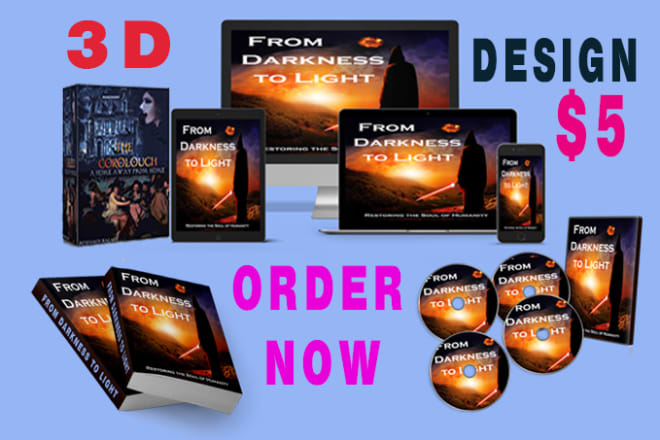 I will design 3d mockup,3d ebook,dvd, box,ecover bundle from your 2d cover