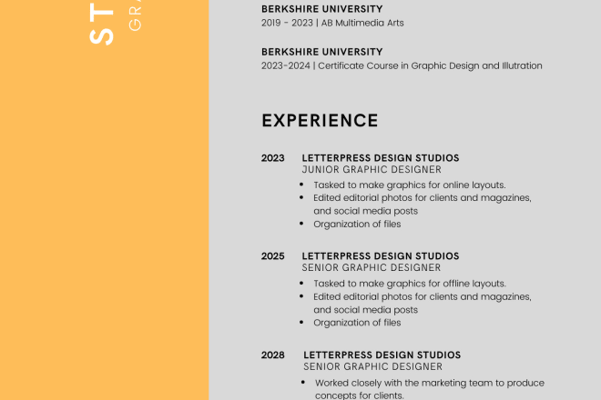 I will design an interactive resume, cv in any file format