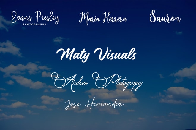 I will design beautiful signature logo for photo watermark