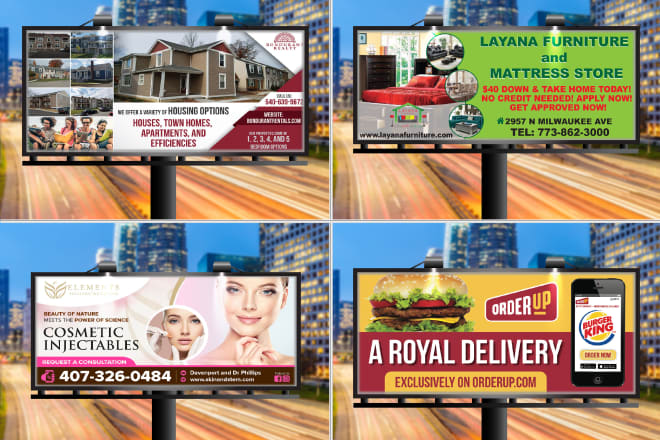 I will design billboard,yard sign, outdoor banner, roll up banner