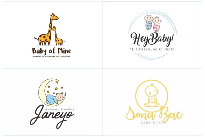 I will design cute baby shop and baby products logo