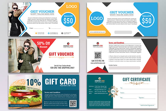 I will design gift card, gift voucher, gift certificate in 4 hrs