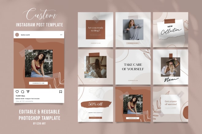 I will design instagram post templates in photoshop