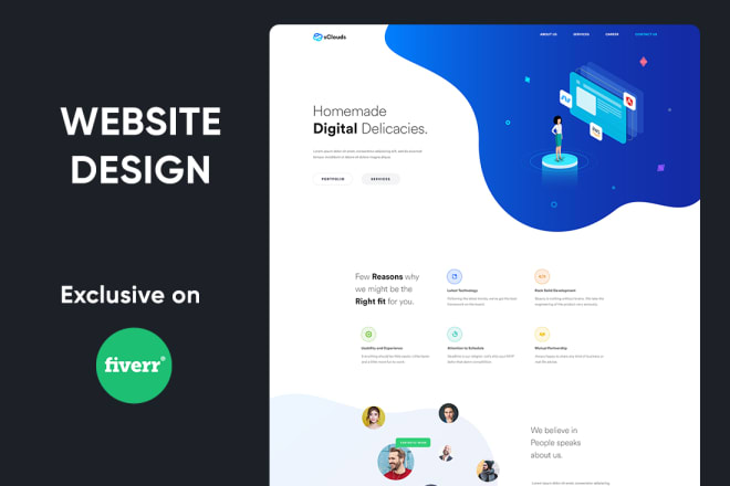 I will design modern responsive website UI UX design