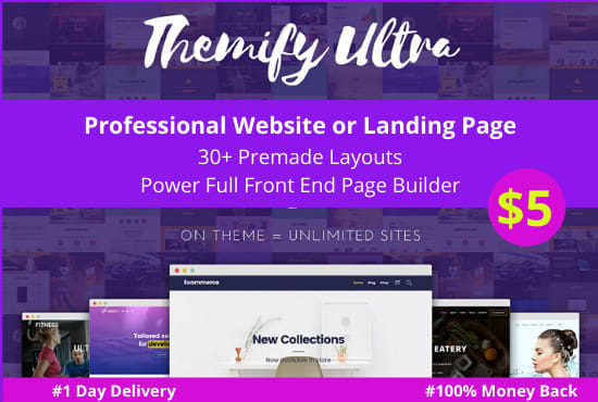 I will design premium wordpress website with themify theme