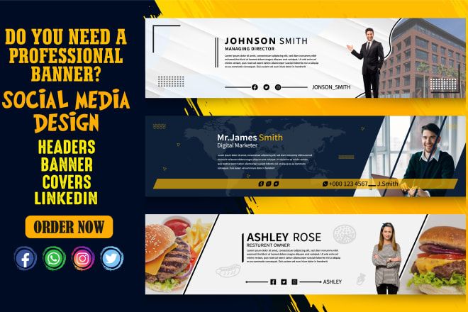 I will design professional linkedin banner, cover, header