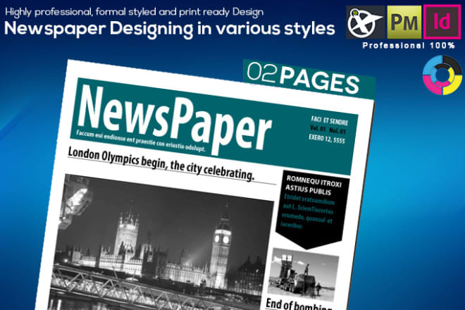 I will design professional look newspaper