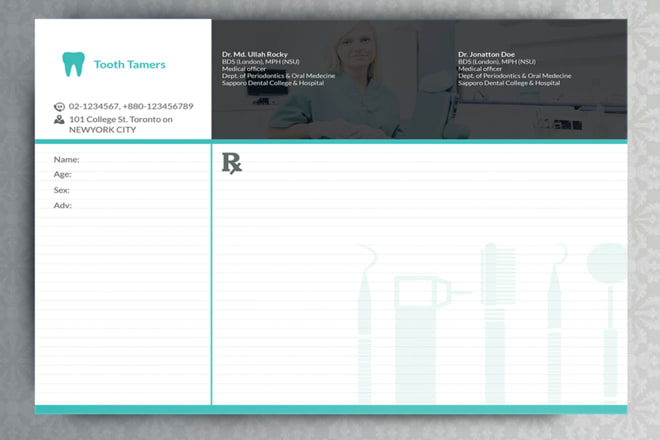 I will design professional medical prescription pads