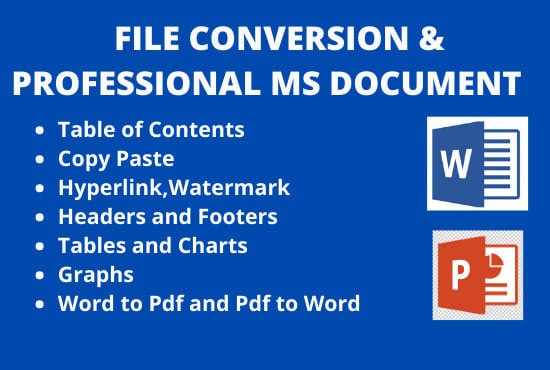I will design professional outlook of ms word document and do fastest file conversion