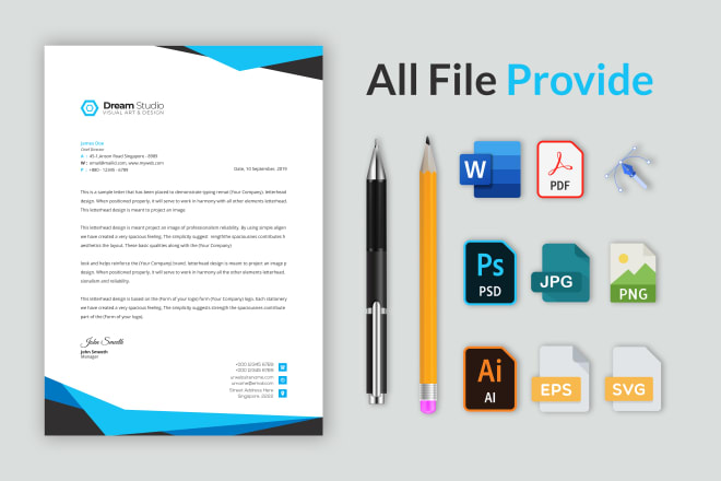 I will design simple and nice looking letterhead word template