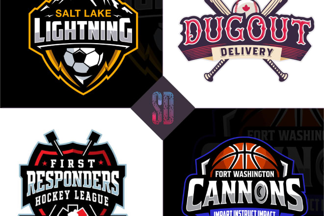 I will design soccer,,baseball, hockey and basketball logo