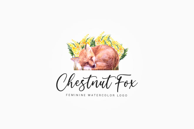 I will design watercolor, feminine logo