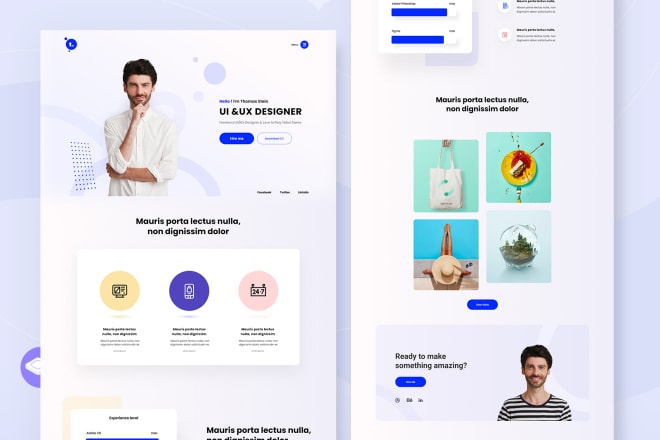 I will design web landing page UI UX