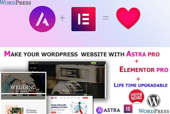 I will develop wordpress website with astra pro theme and elementor pro