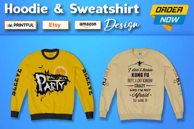 I will do all over sublimation sweatshirt and hoodie design by logo or pattern