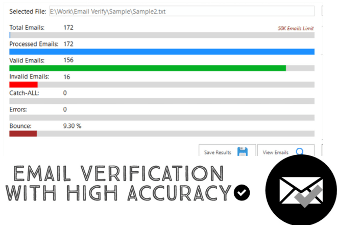 I will do bulk email verification and email list cleaning