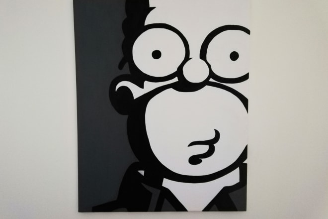 I will do cartoon acrylic canvas painting