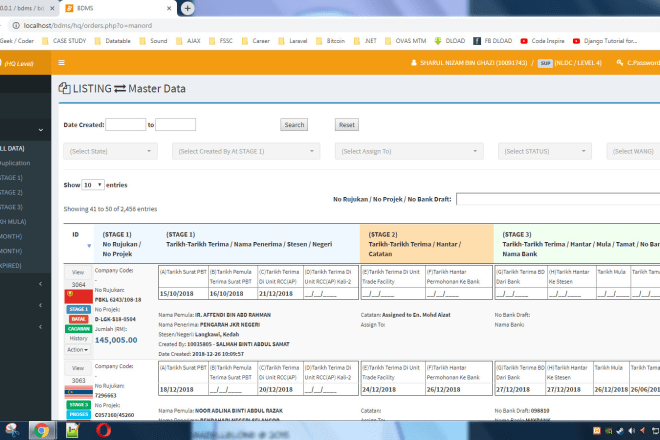 I will do dashboard data table using PHP mysql