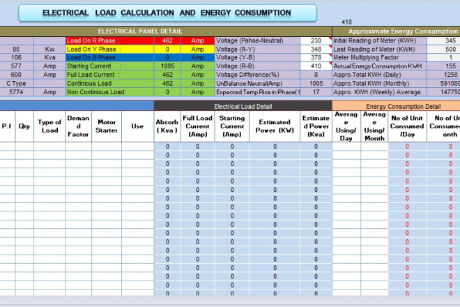 I will do electrical load calculation,hvac cooling load calculation and hvac drwaing