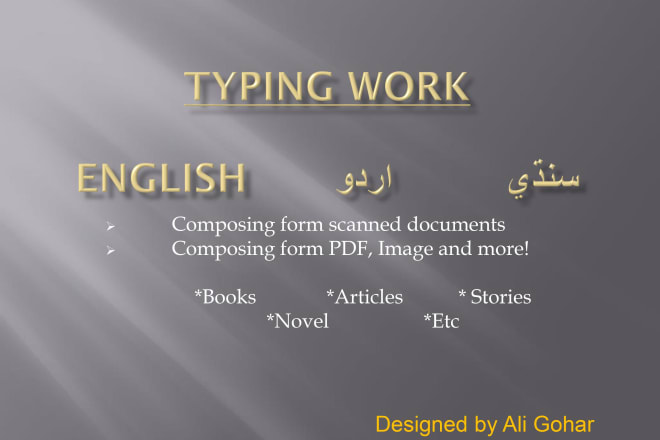 I will do english, urdu and sindhi translation and composing