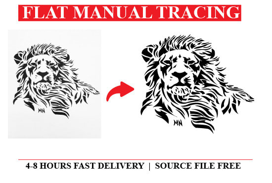 I will do flat tracing with pen tool
