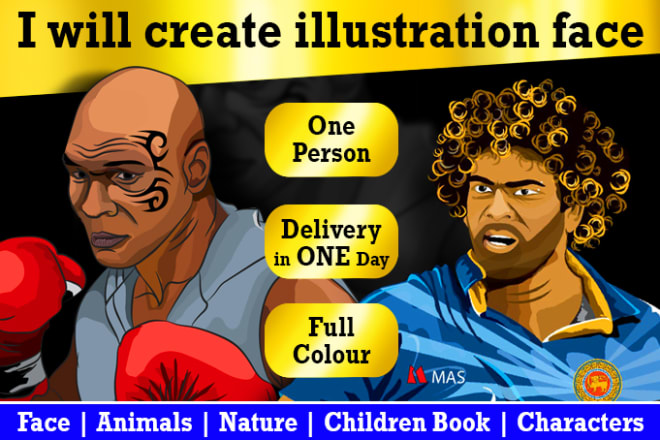 I will do portrait pop art and vector art children book character