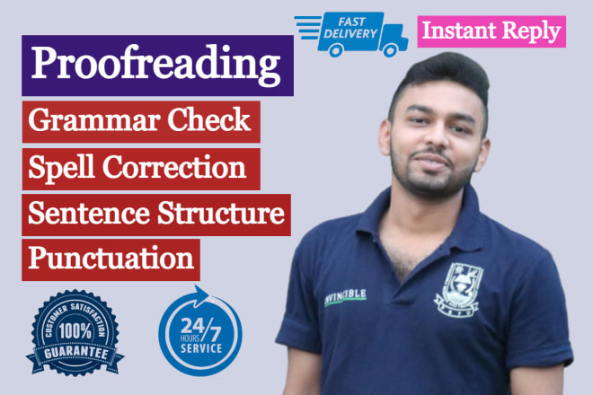 I will do proofreading, grammar, and spell check