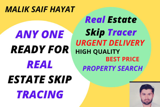 I will do real estate skip tracing by tloxp