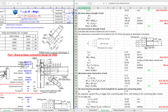 I will do steel connection design and calculation