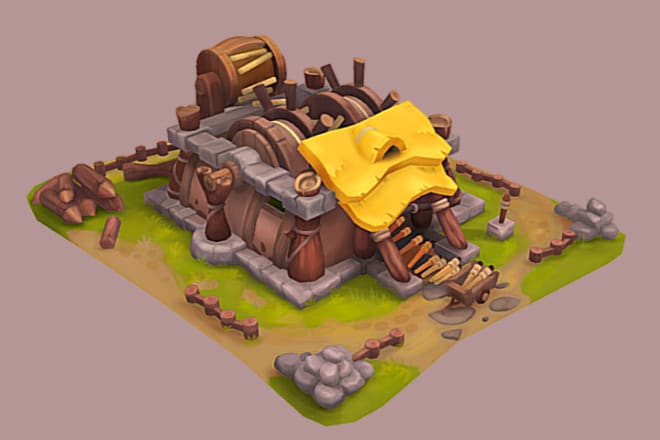 I will do stylized 3d models for games with hand painted texture