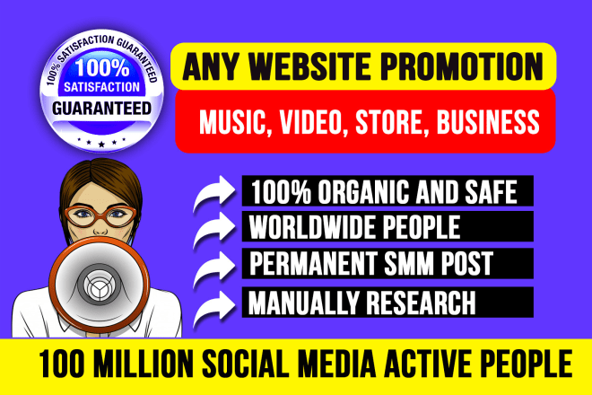 I will do website promotion, music, video, online store, business or any link