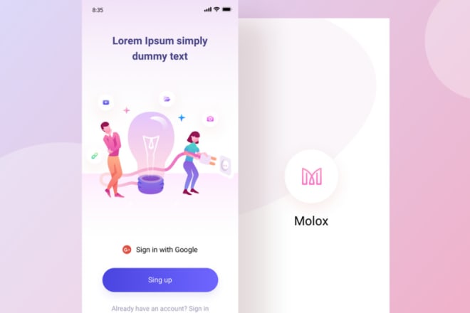 I will do your mobile app UI kit design for android or ios