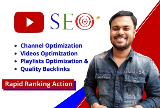 I will do youtube SEO for channel, videos and playlists