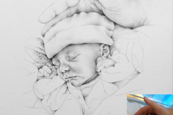 I will draw a portrait your baby
