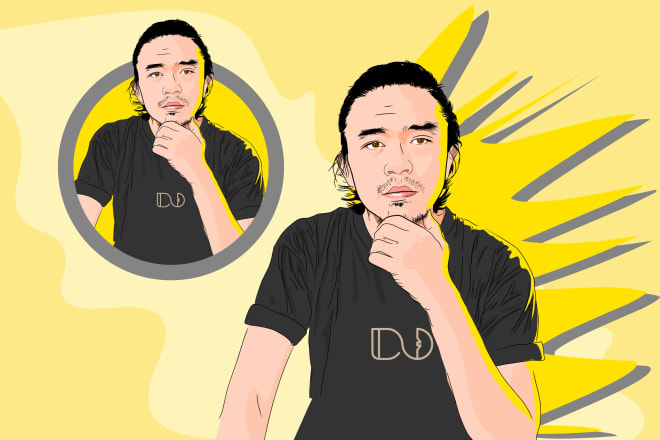 I will draw cartoon vector portrait for you
