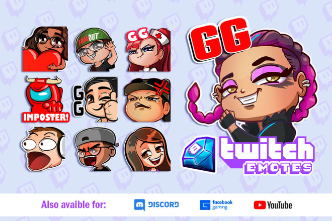I will draw custom twitch emotes and badges