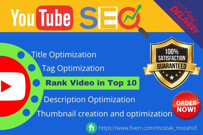 I will ensure your youtube video rank by SEO