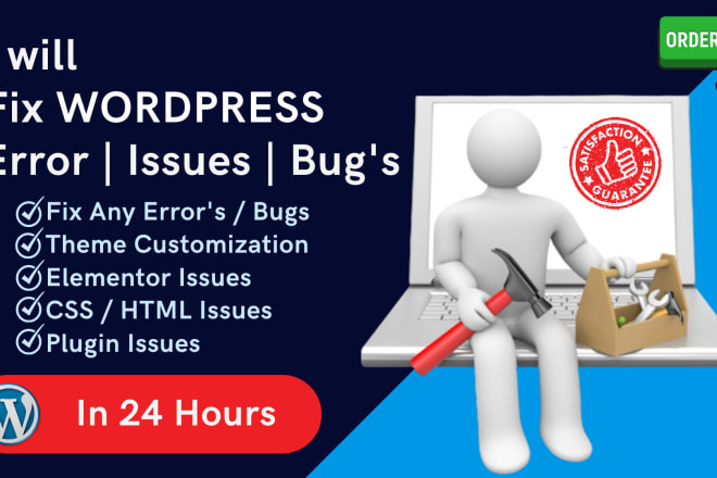 I will fix wordpress issues errors bugs, customization in elementor divi astra website