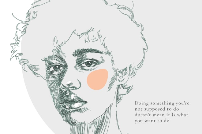I will illustrate line art portrait in minimalistic linear style