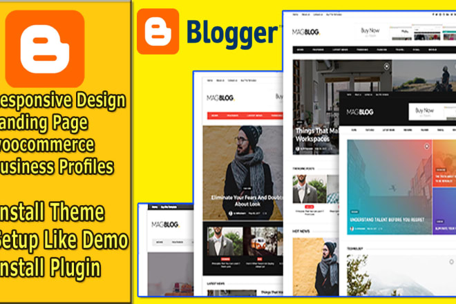 I will install and customize blogger template