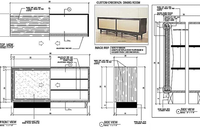 I will make 2d drawings for your furniture