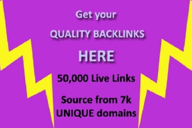 I will make 50k plus quality backlinks instantly from over 7k domains to your site