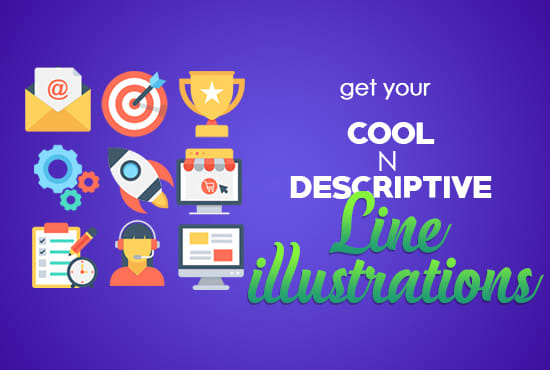 I will make a cool line illustration graphic design